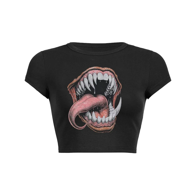 Monster Mouth Crop Top Baby T-shirt
