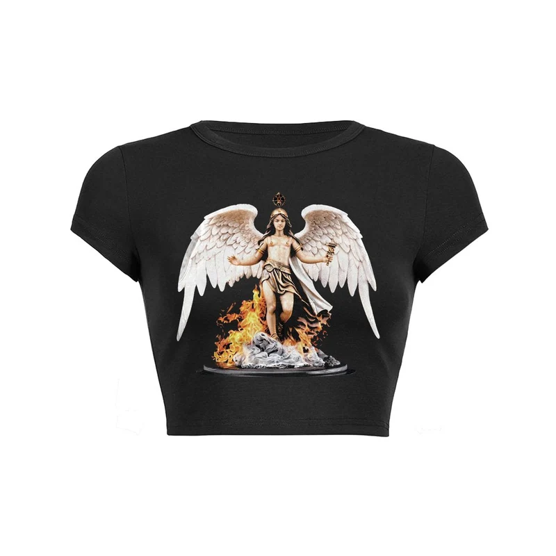 Y2K Engel van Vuur Crop Top Baby T-shirt