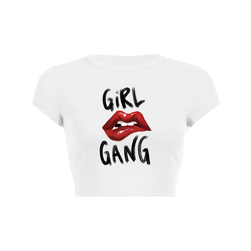 Lip Bite Girl Gang Crop Top Baby T-shirt