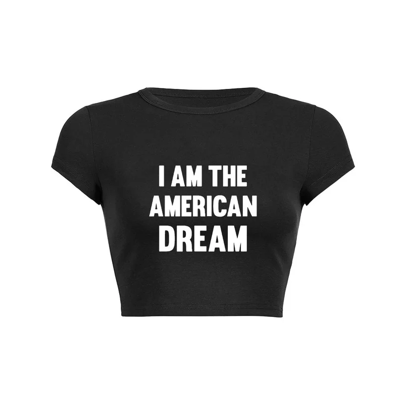 Ik ben de Amerikaanse droom Y2K baby T-shirt