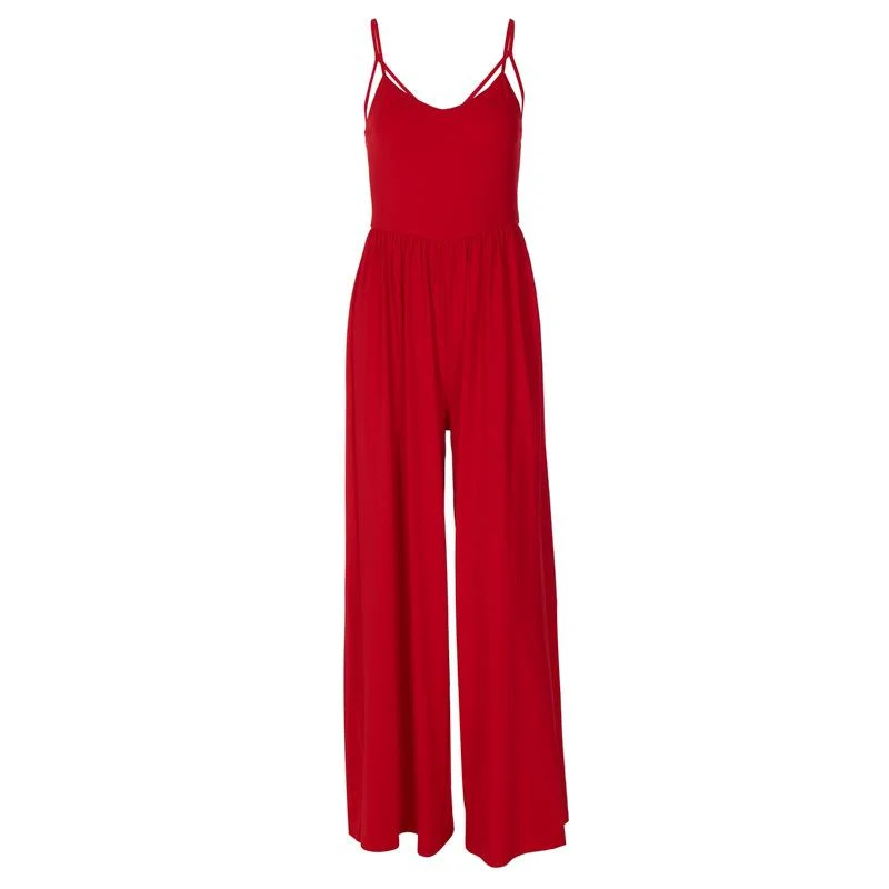 Gotische jumpsuit met plooien en gekruiste bandjes op de rug
