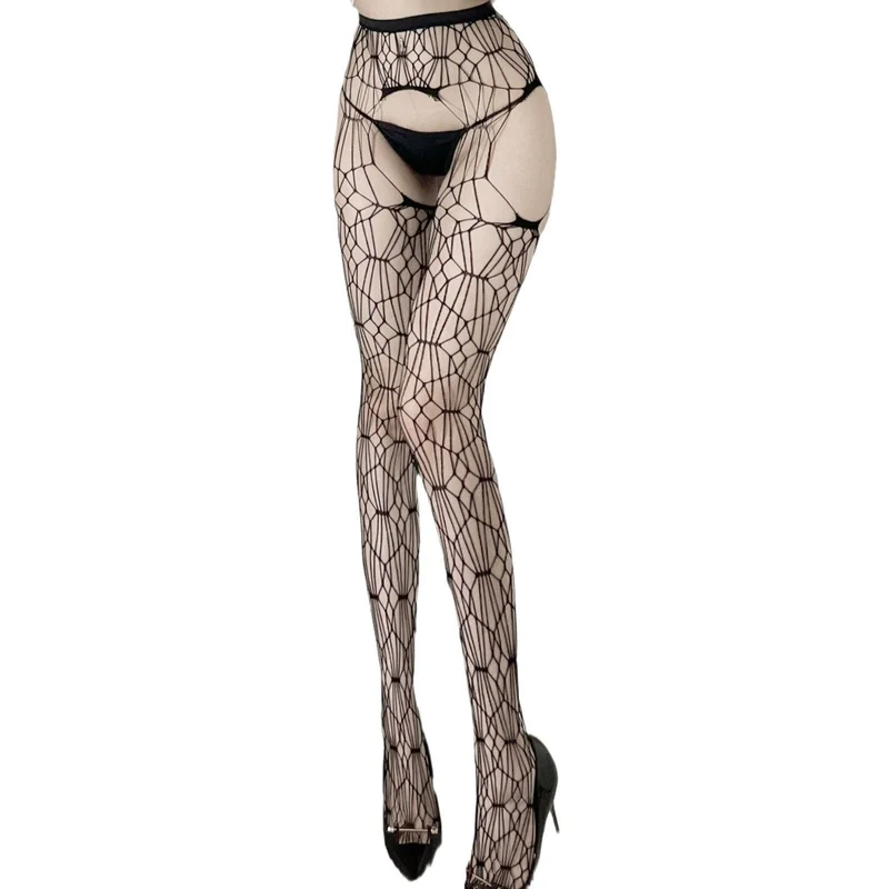 Gotische spinnenweb-achtige uitgeholde panty