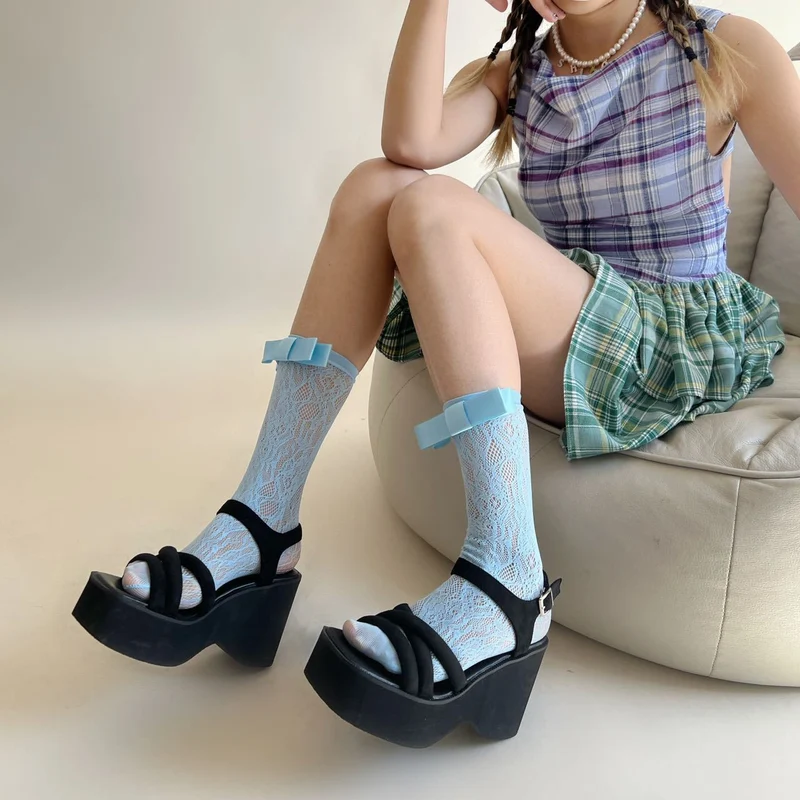 Fairycore strikjes kanten lange sokken