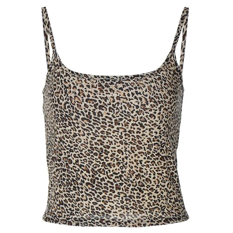Grunge top met luipaardprint en open rug