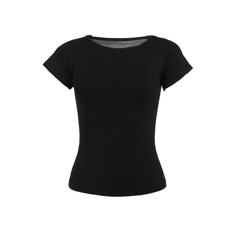Goth short sleeve print mesh top