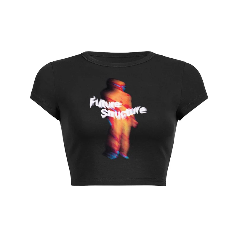 Y2K wazige astronaut crop top baby T-shirt
