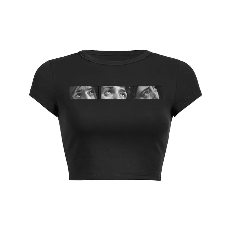 Gazing Eyes Crop Top Baby T-shirt