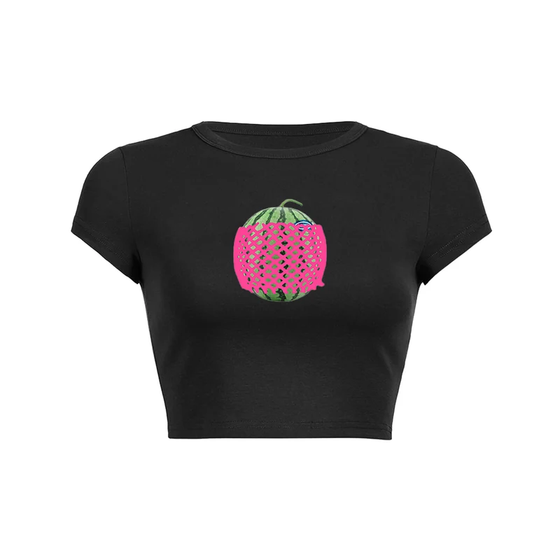Y2K Watermeloen Wrapper crop top