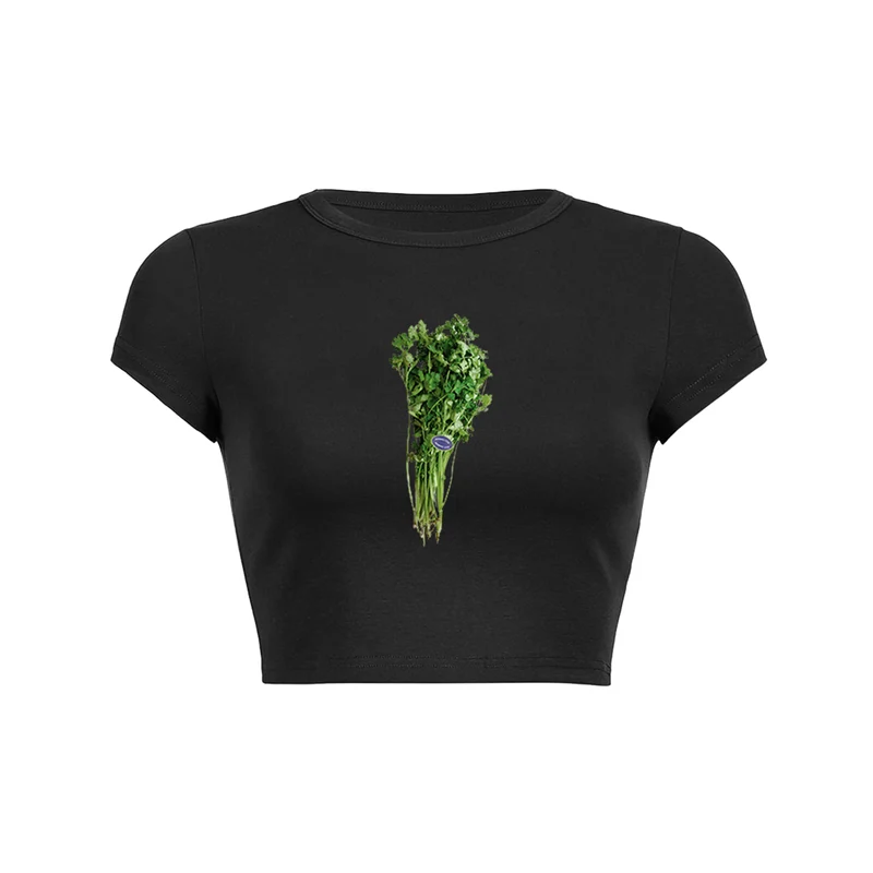 Y2K Fresh Cilantro crop top