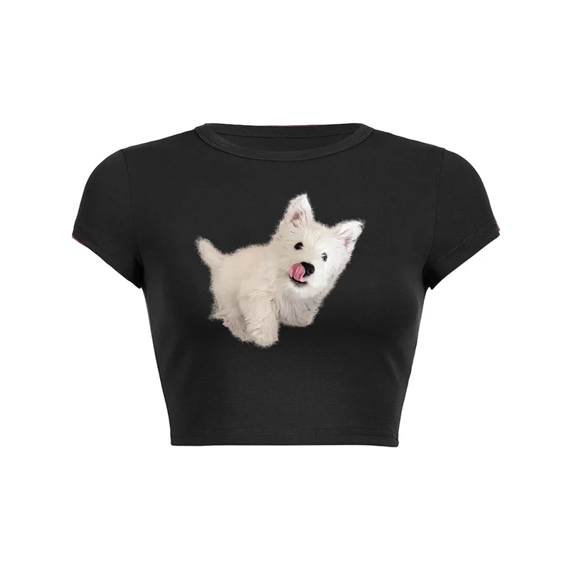 Y2K Adorable Doggo crop top