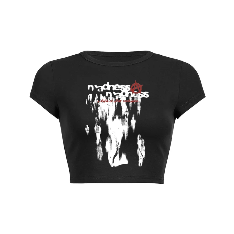 Figuur- en letterprint BabyTee Crop top