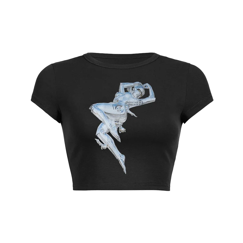 Y2K machina baby tee crop top