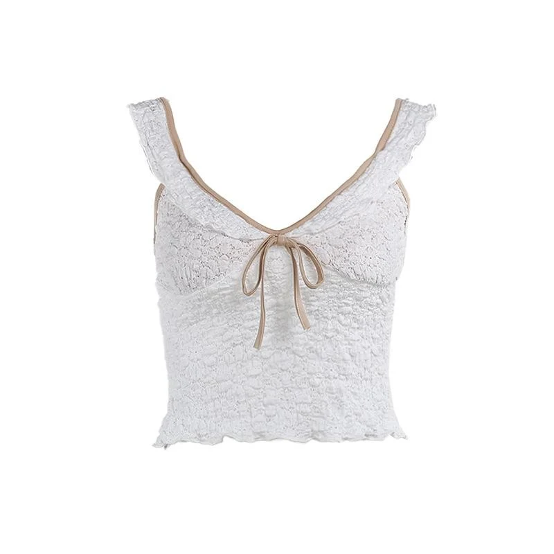 Fairycore cami top met ruches en smockwerk