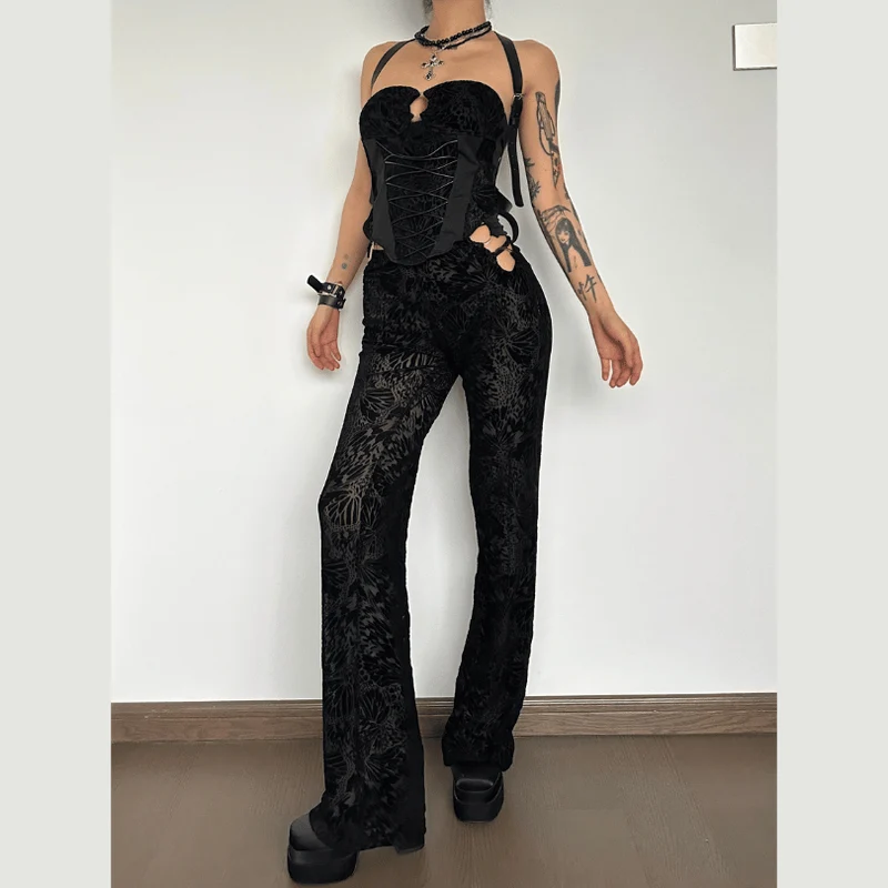Fairycore tube broek set met o-ring en vetersluiting