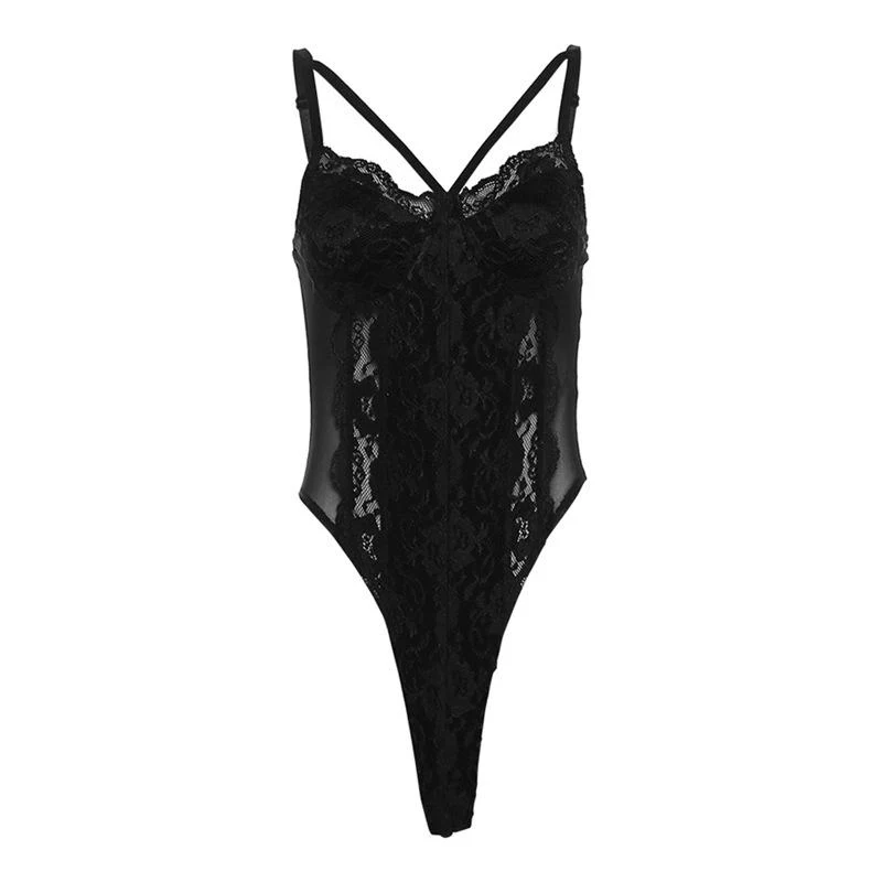 Fairycore patchwork kanten bodysuit