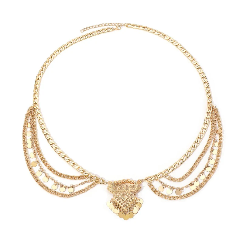 Glitterende, solide gelaagde tailleketting