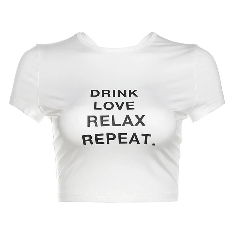 Grunge crop top met plooien en letterprint