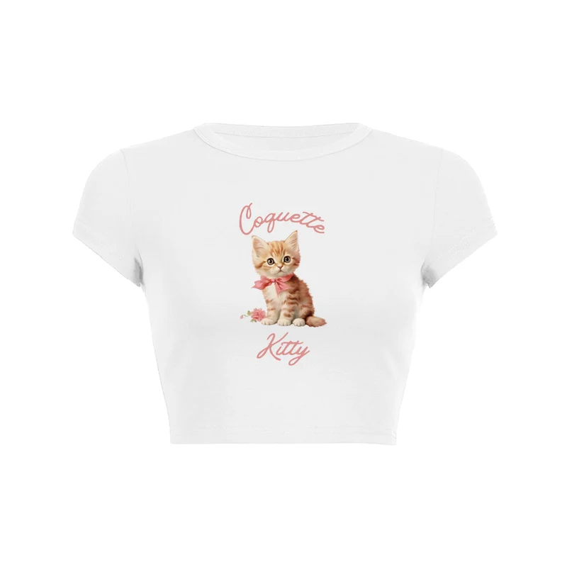 Vintage coquette kattenshirt coquette
