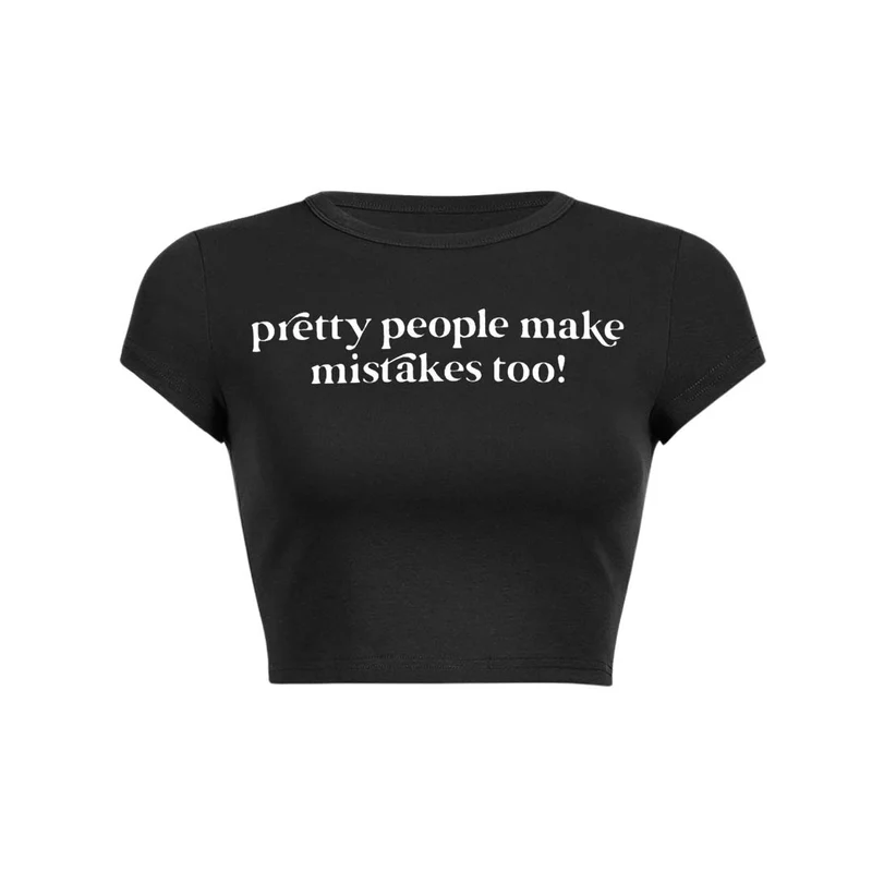 Y2K Pretty People Make Mistakes Crop Top