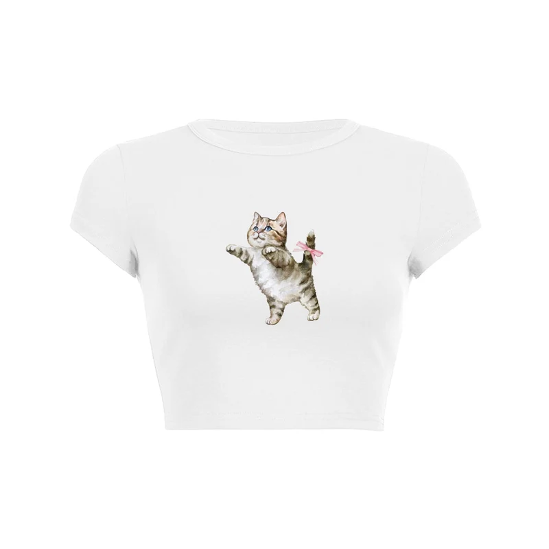 Kleding kat met strik shirt