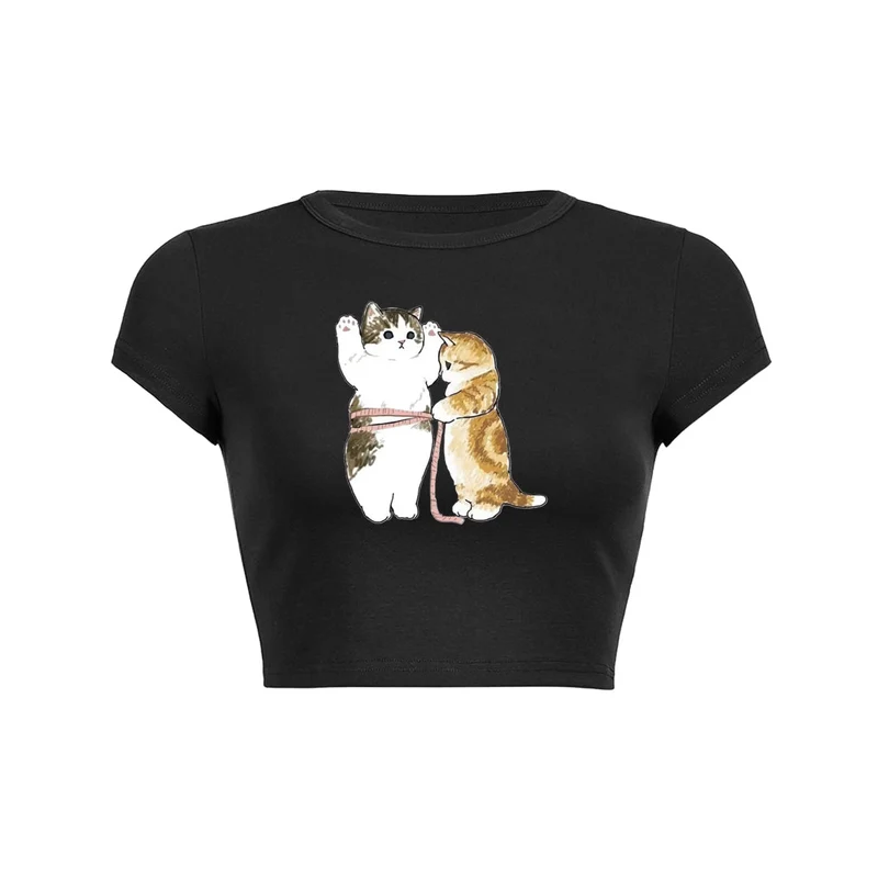 Katten t-shirt grappige shirts dikke kat