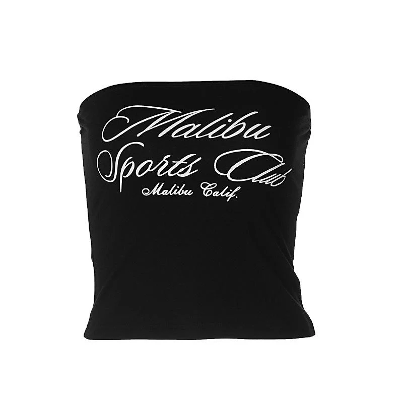 Grunge letterpatroon contrasterende tube top