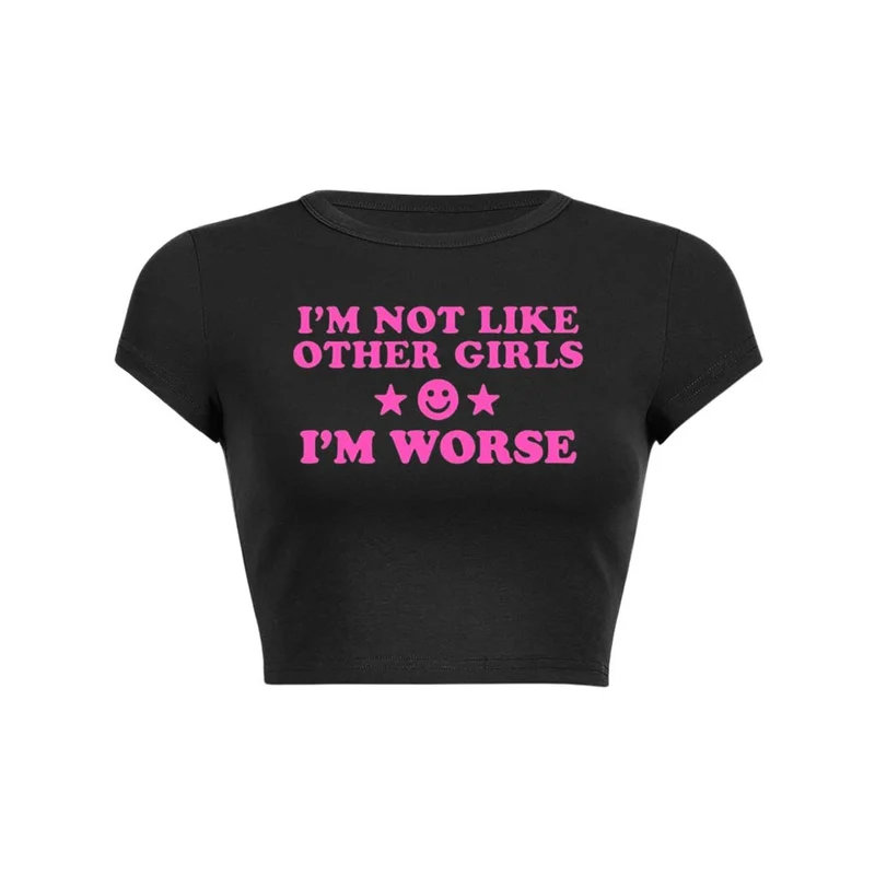 Ik ben erger Y2K Baby Tee Crop Top