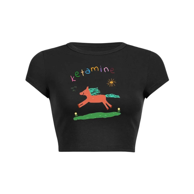 Y2K oranje baby T-shirt crop top