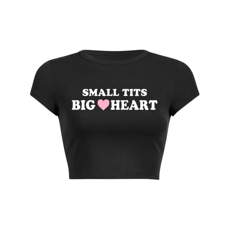Klein maar groot hart Y2K baby T-shirt crop top