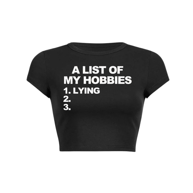 Y2K hobby's liggende baby t-shirt crop top
