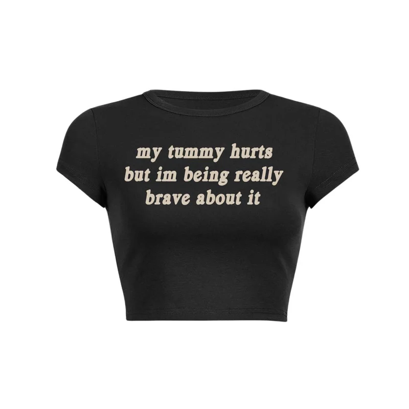 Ik ben er echt dapper over Y2K Baby Tee Crop Top