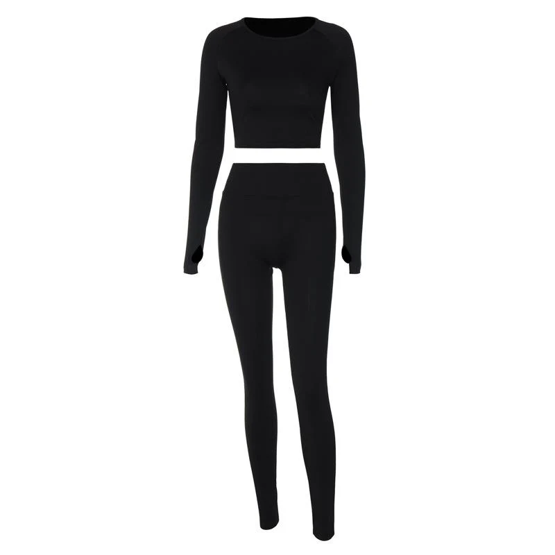 Grunge set met ronde hals en lange mouwen