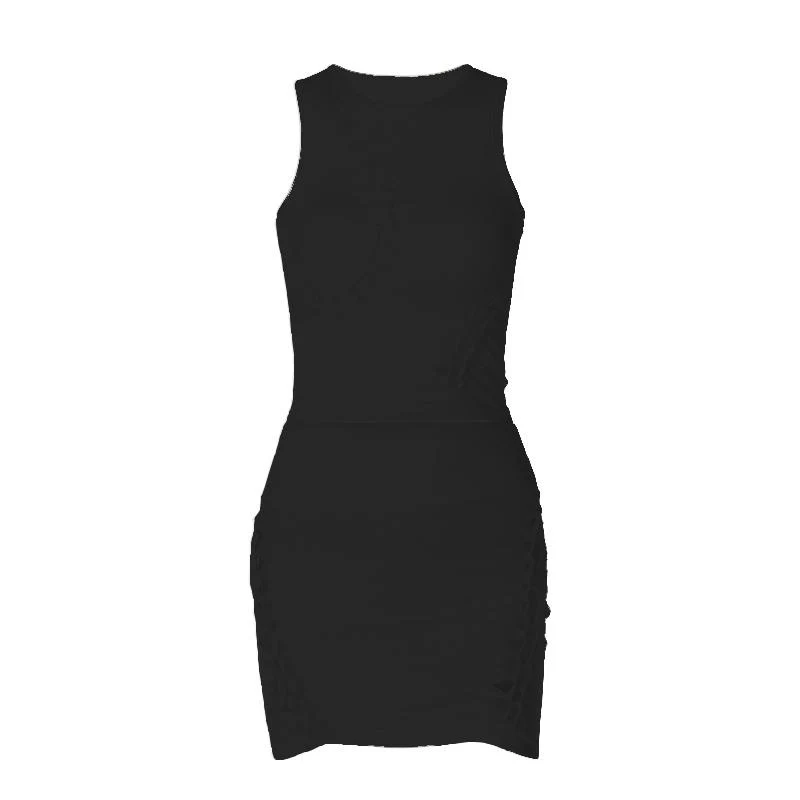 Grunge mouwloze minirok set met open details