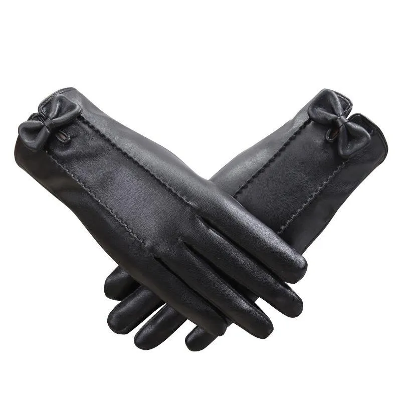 Grunge touchscreen PU fleece handschoenen