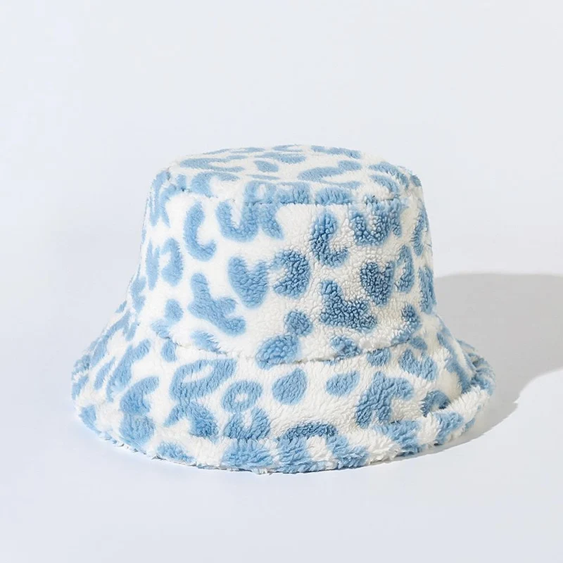 Grunge luipaardprint pluizige vissershoed