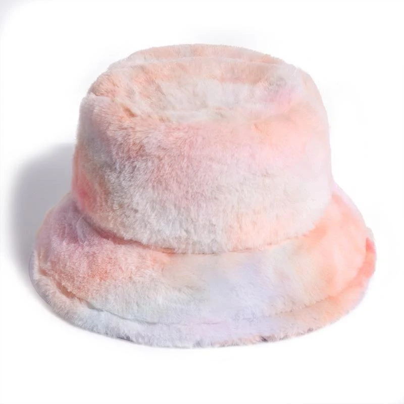 Grunge tie-dye pluizige vissershoed