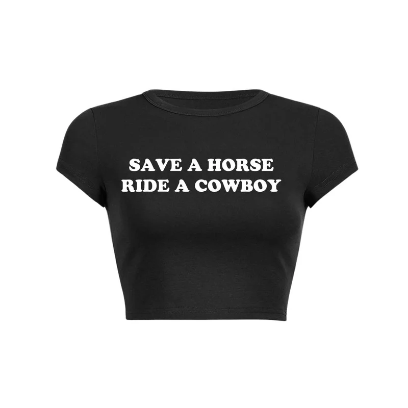 Y2K Save A Horse Crop Top