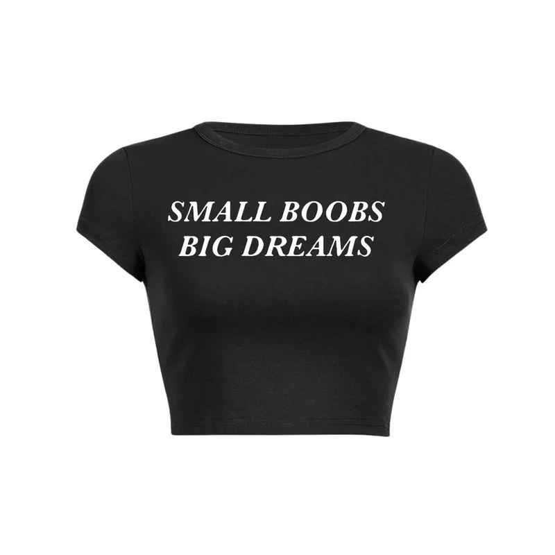 Kleine maar grote dromen Y2K baby tee crop top
