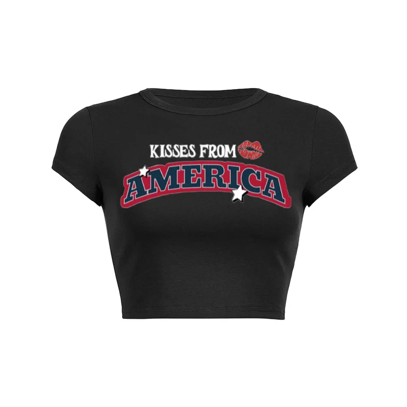 Y2K Kisses America Baby Tee