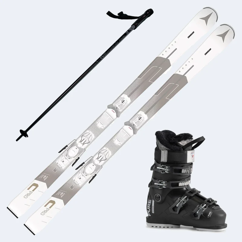 2024 Atomic E Cloud Pro LT Women's Skis with Rossignol Pure Comfort 60 Boots and Poles