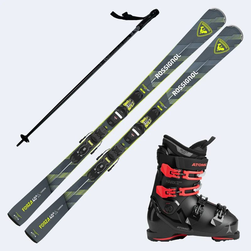 2026 Rossignol Forza 40 CA Skis with Atomic Hawx Magna 100 Boots and Poles