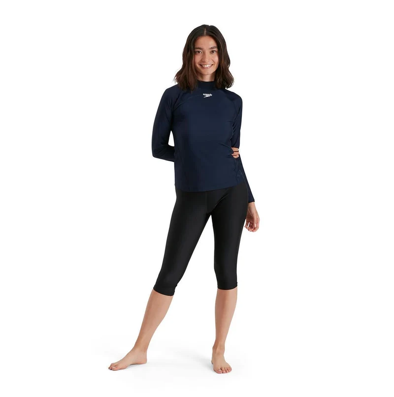 Eco F Long Sleeve Rash Top Bla/whi